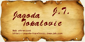 Jagoda Topalović vizit kartica